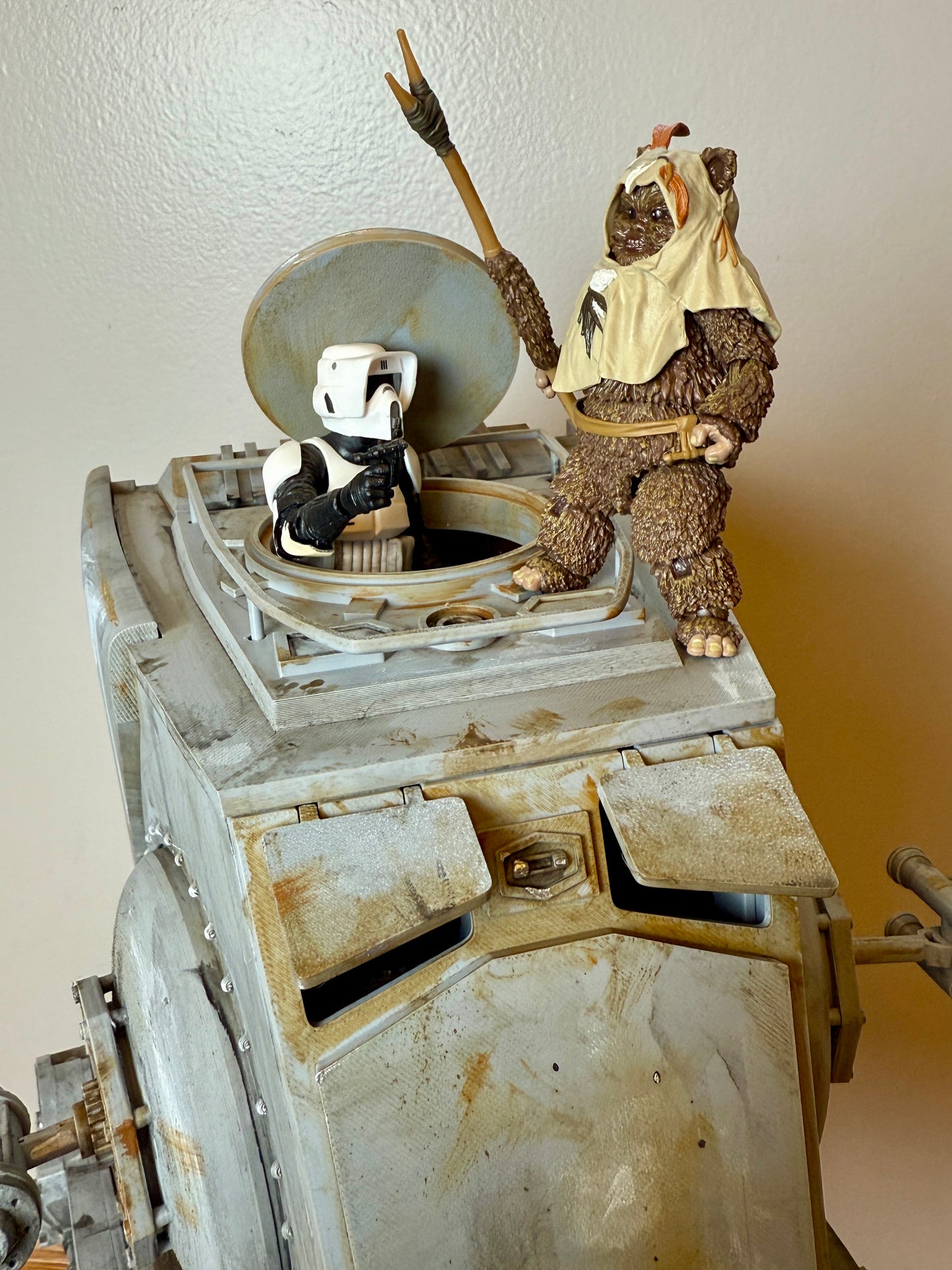 AT-ST 1/12 Scale for star wars the black series with black series scout trooper and ewok