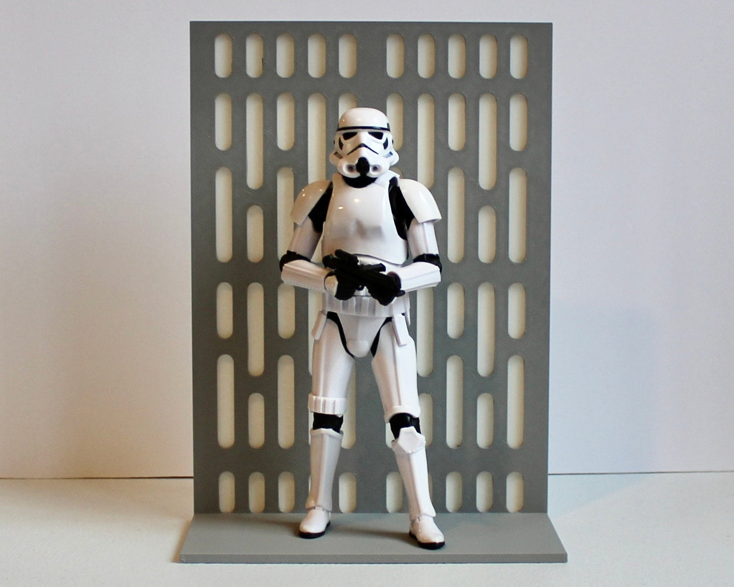 Figure Stand Backdrop for Star Wars Black Series Death Star Wall Style, Vintage Collection and Funko Pop Display Action Figure