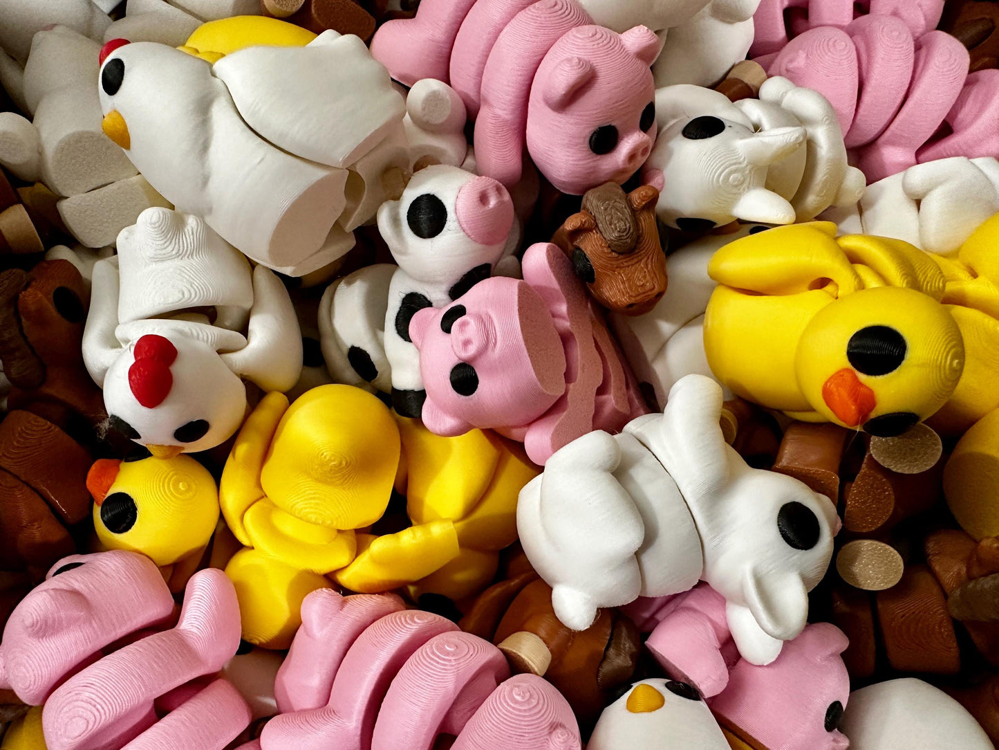 Fidget Friends Farm 6 Pack | Zou 3D | Flexi Articulated Sensory Fidgets | 3D Printed Toy | Baby Animals | Wiggle Toy | Stocking Stuffer Gift