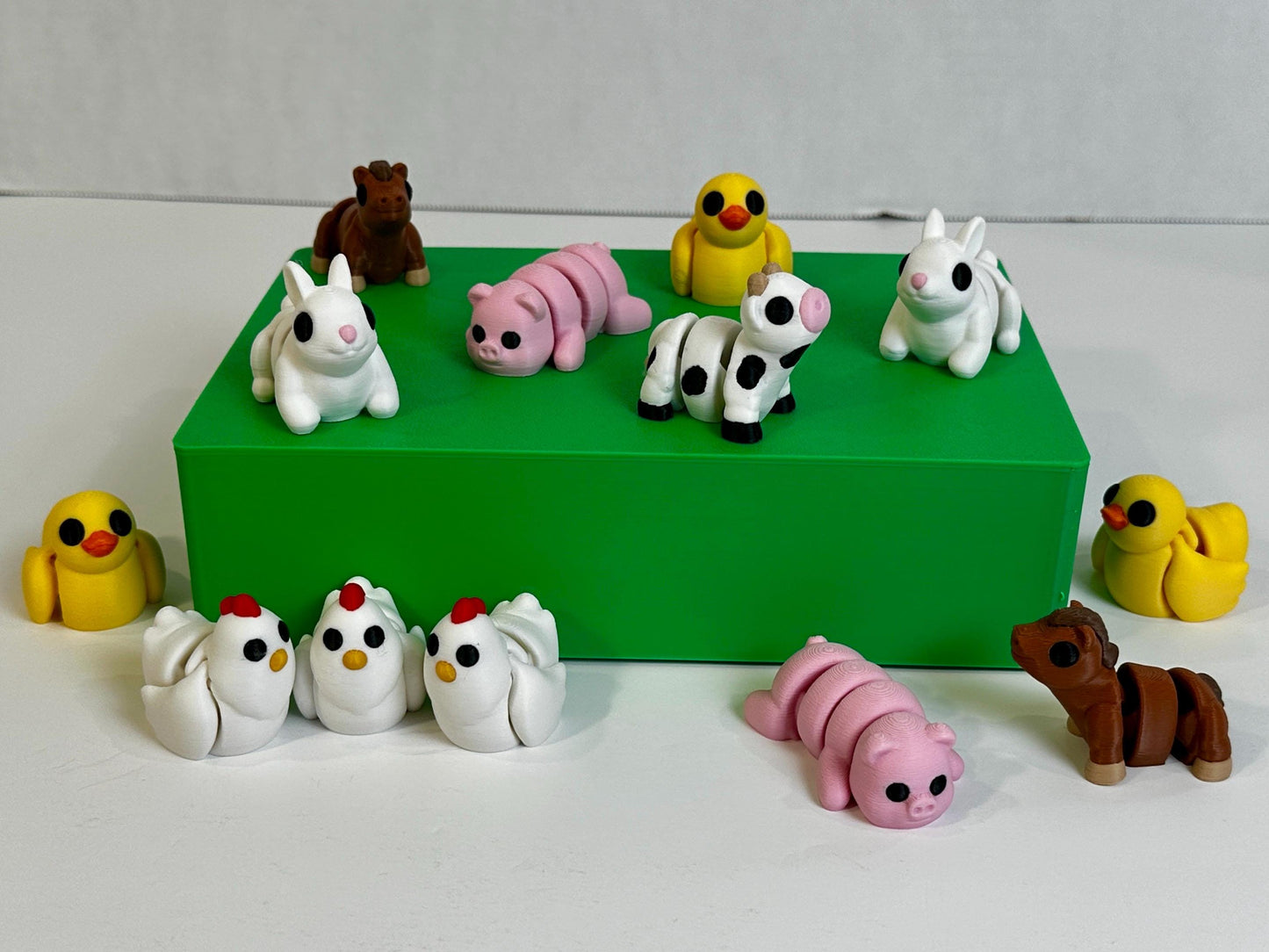 Fidget Friends Farm 6 Pack | Zou 3D | Flexi Articulated Sensory Fidgets | 3D Printed Toy | Baby Animals | Wiggle Toy | Stocking Stuffer Gift