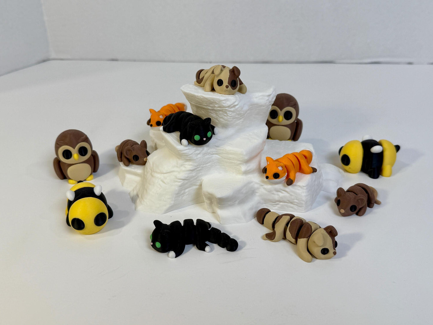 Spring Animal 6 Pack ZOU3D Flexi Articulated Sensory Fidget 3D Printed Animal Wiggle Stocking Stuffer Gift for Teacher Counselor Therapy Toy
