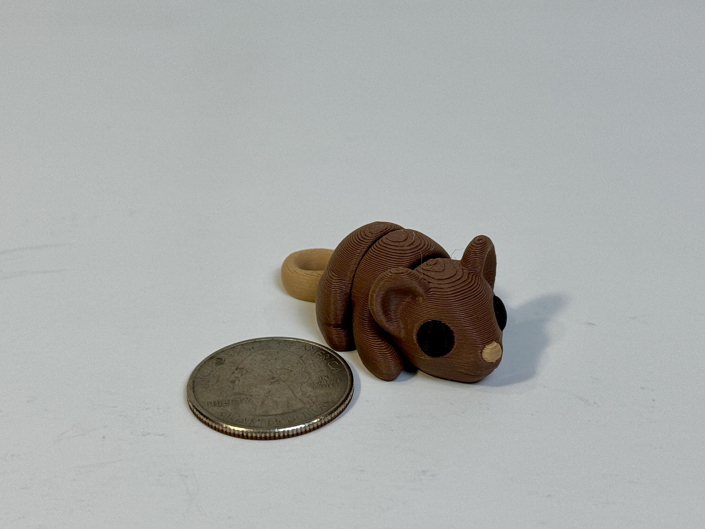 Mouse Fidget Toy & Keychain Set with Cheese Box | ZOU3D | Flexi Articulated Sensory Fidget Animals | 3D Printed Fidget Toy | Baby Animals