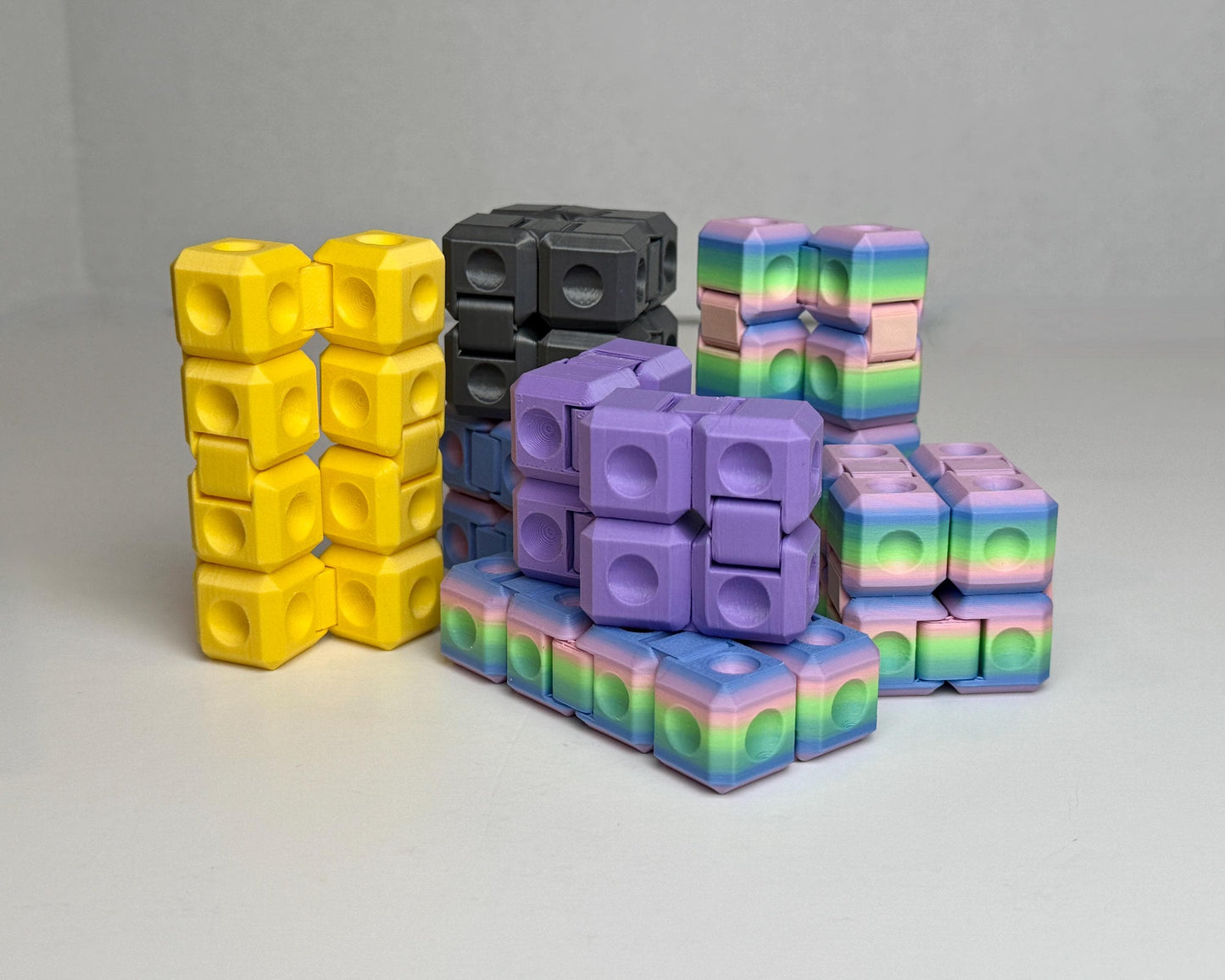 Infinity Fidget Cube 3D Printed Fidget Toy, Teen Stress Relief Anxiety Cube, Gift for Teacher, Rainbow Pride Options Available