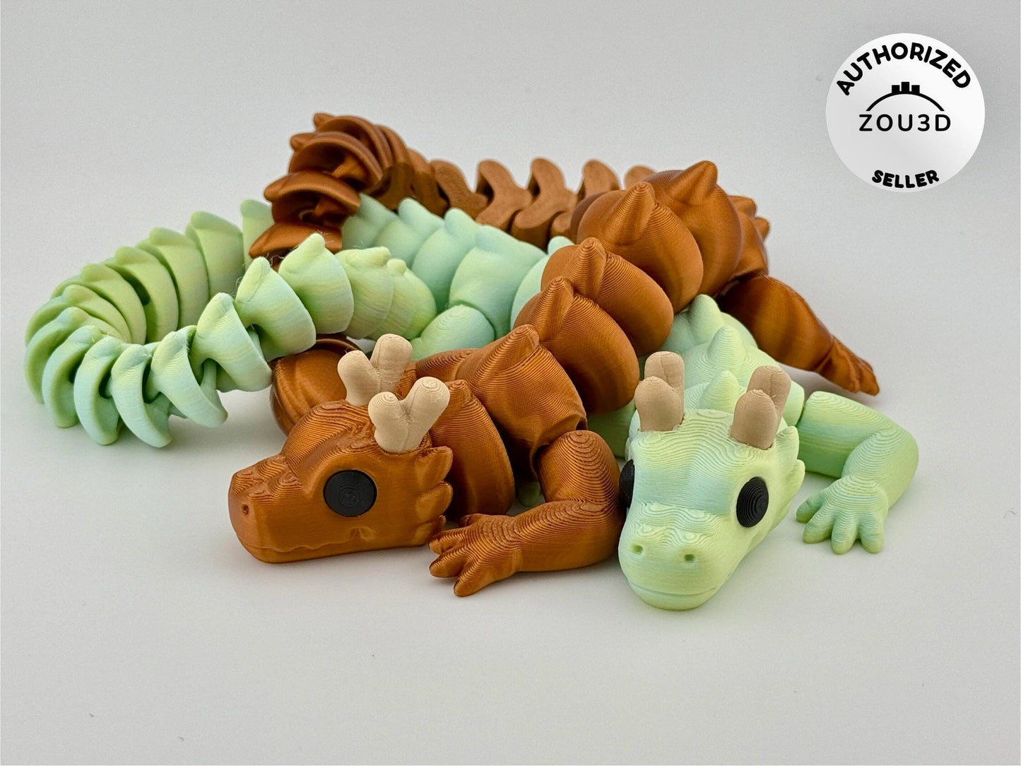Articulated Dragon Fidget Desk Pet – 3D Printed Flexi Desk Toy for Teens & Adults | Sensory Stress Relief Gift | Rainbow Pride Options