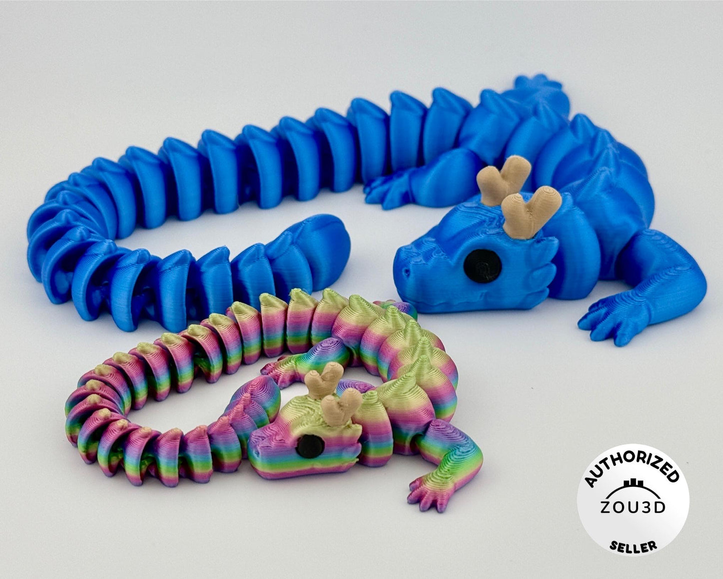 Articulated Dragon Fidget Desk Pet – 3D Printed Flexi Desk Toy for Teens & Adults | Sensory Stress Relief Gift | Rainbow Pride Options