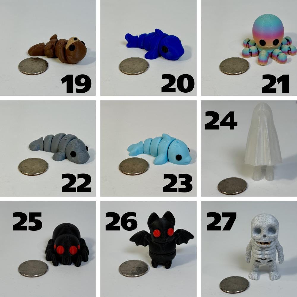 Desk Pet Fidget Pick Your Own Mini Animal – Durable 3D Printed Articulated Sensory Toy | Teacher Gift, Therapy Aid