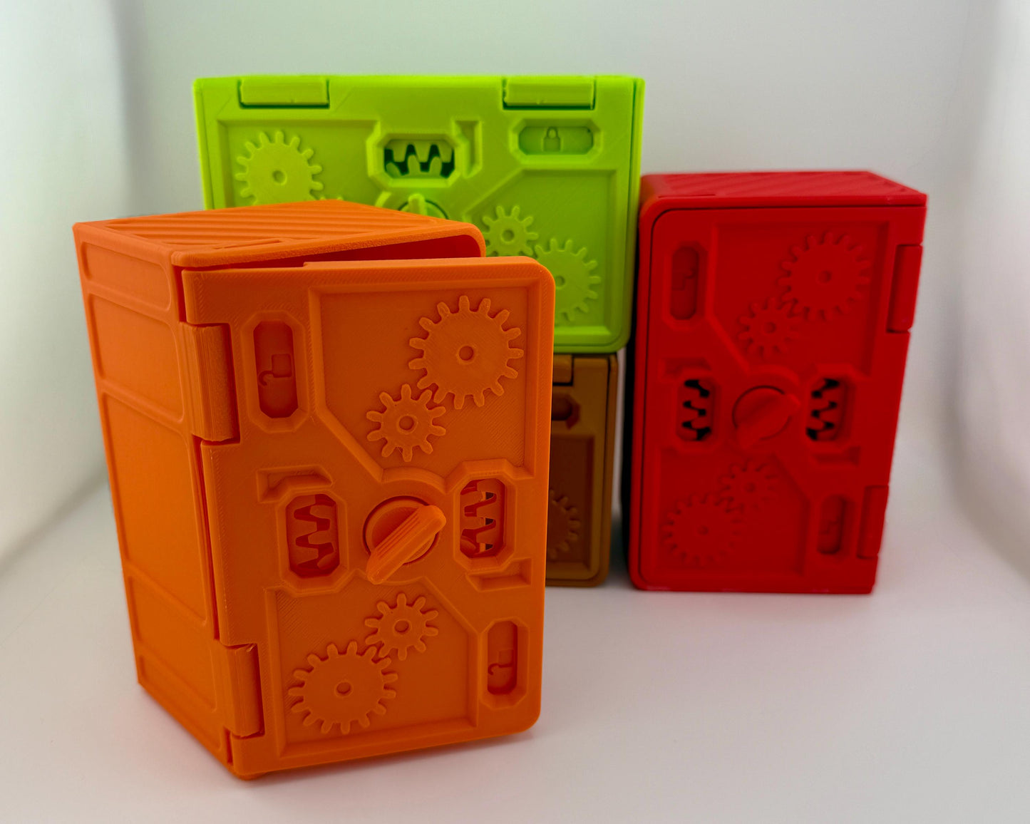 3D Printed Gear Locking Stash Box Unique Gift Box Storage Geared Gift Box Rainbow Pride Options