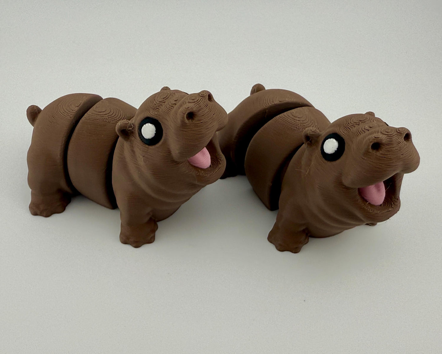 Moo Deng Flexi Fidget Toy 3D Printed Hippopotamus Articulated Toy Stress Relief Toy for Teacher Gift Stocking Stuffer Cute Animal Gift