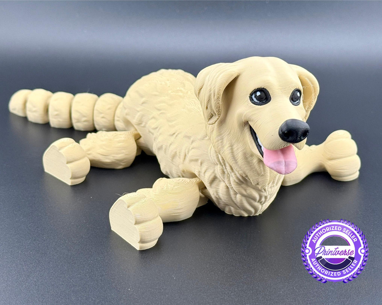 Golden Retriever Fidget Friend Printverse Flexi Articulated Sensory Fidget 3D Printed Animal Wiggle for Teacher Cute Therapy Toy