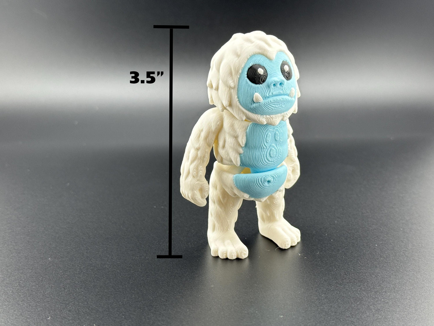 Yeti Fidget Friend Flexi Articulated Sensory Toy 3D Printed Animal Toy Wiggle Stocking Stuffer Teacher Gift Abominable Snowman Therapy Toy
