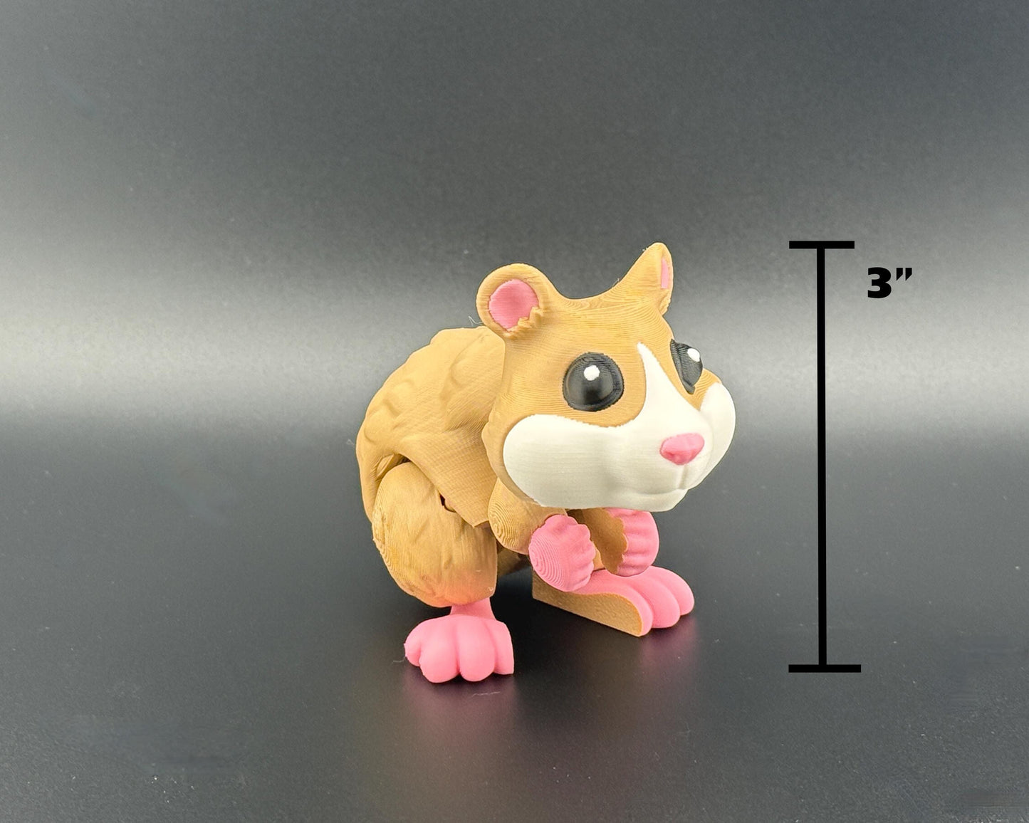 Hamster Fidget Friend Flexi Articulated Sensory Fidget 3D Printed Animal Wiggle Stocking Stuffer Gift for Teacher Cute Therapy Toy