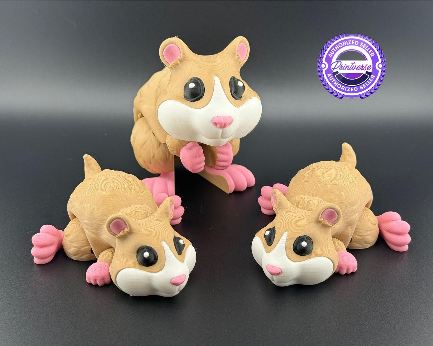 Hamster Fidget Friend Flexi Articulated Sensory Fidget 3D Printed Animal Wiggle Stocking Stuffer Gift for Teacher Cute Therapy Toy