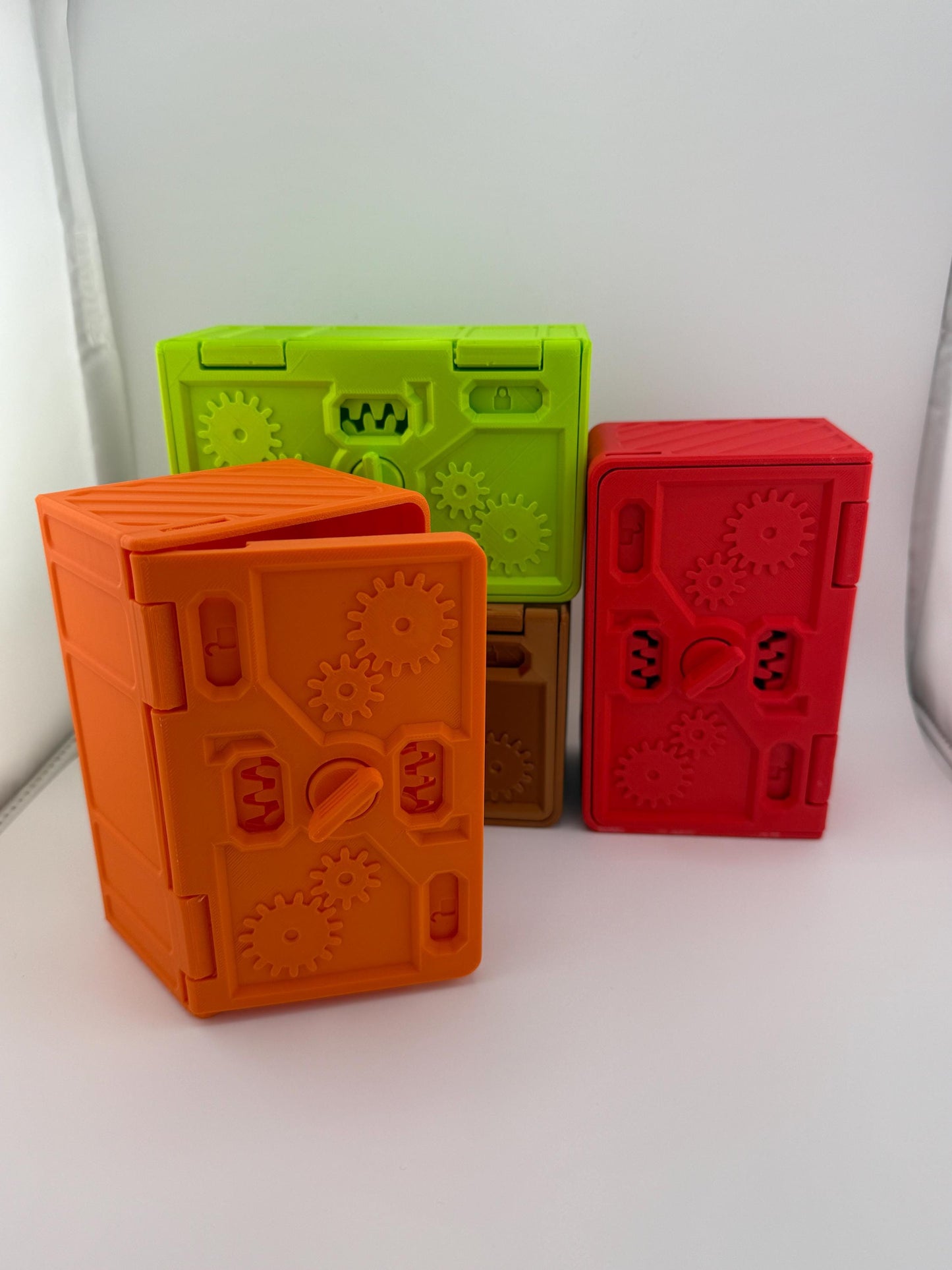 3D Printed Gear Locking Stash Box Unique Gift Box Storage Geared Gift Box Rainbow Pride Options