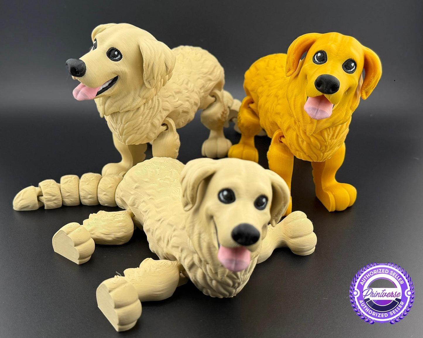 Golden Retriever Fidget Friend Printverse Flexi Articulated Sensory Fidget 3D Printed Animal Wiggle for Teacher Cute Therapy Toy