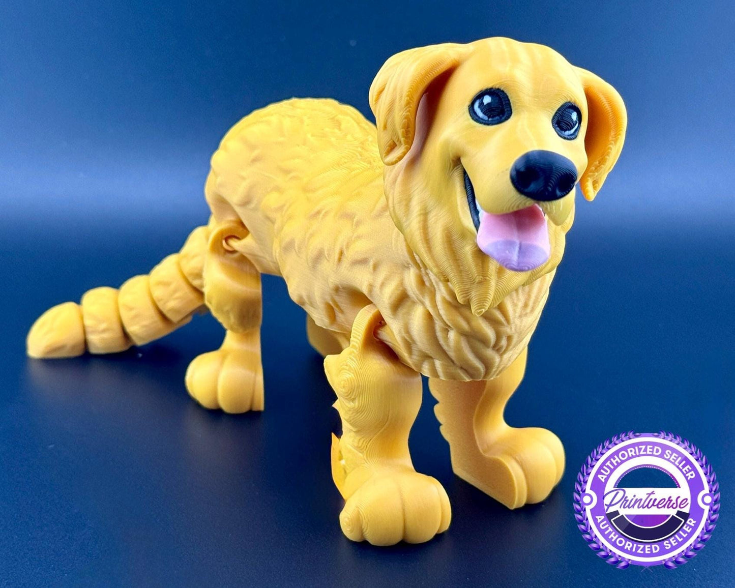 Golden Retriever Fidget Friend Printverse Flexi Articulated Sensory Fidget 3D Printed Animal Wiggle for Teacher Cute Therapy Toy