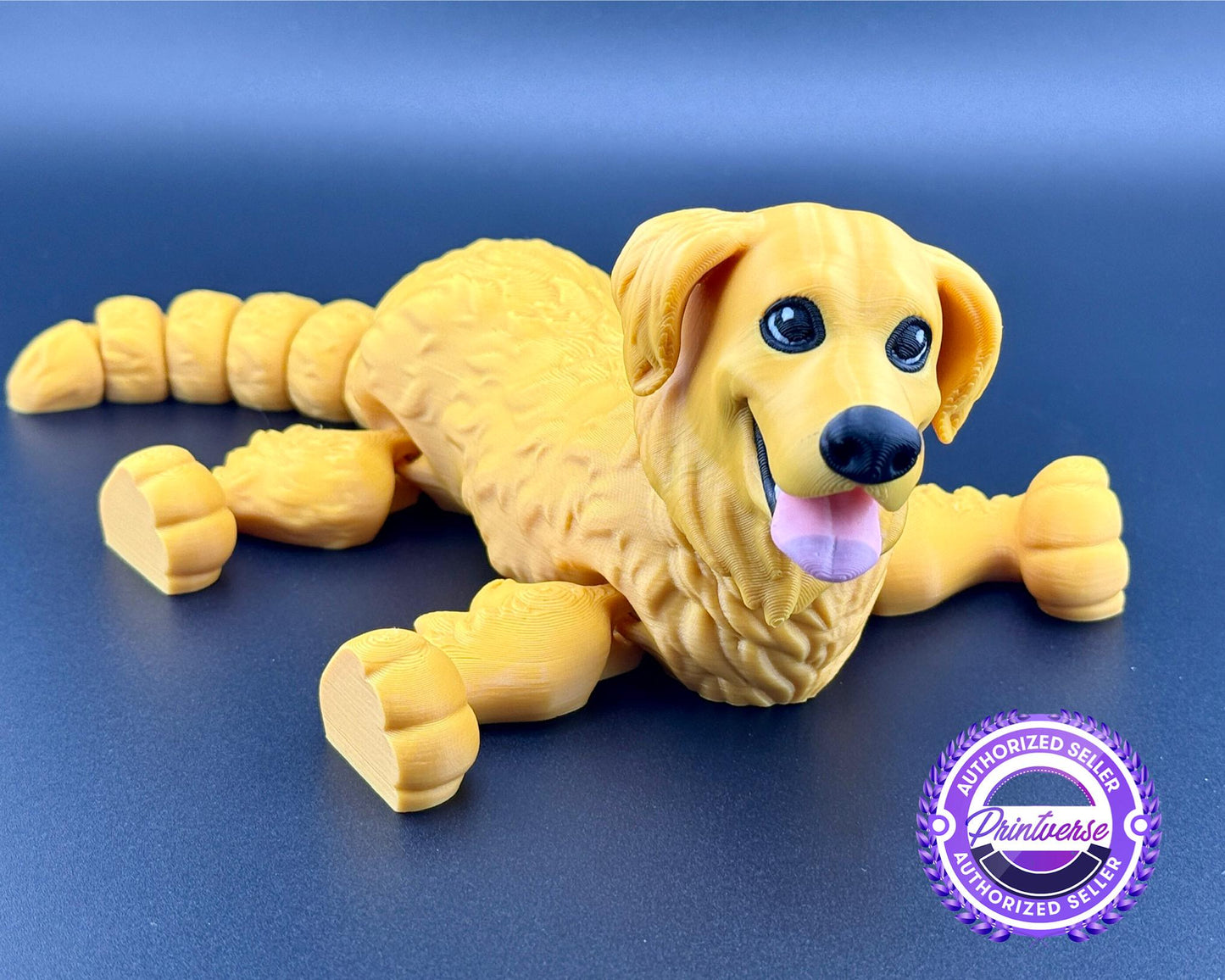 Golden Retriever Fidget Friend Printverse Flexi Articulated Sensory Fidget 3D Printed Animal Wiggle for Teacher Cute Therapy Toy