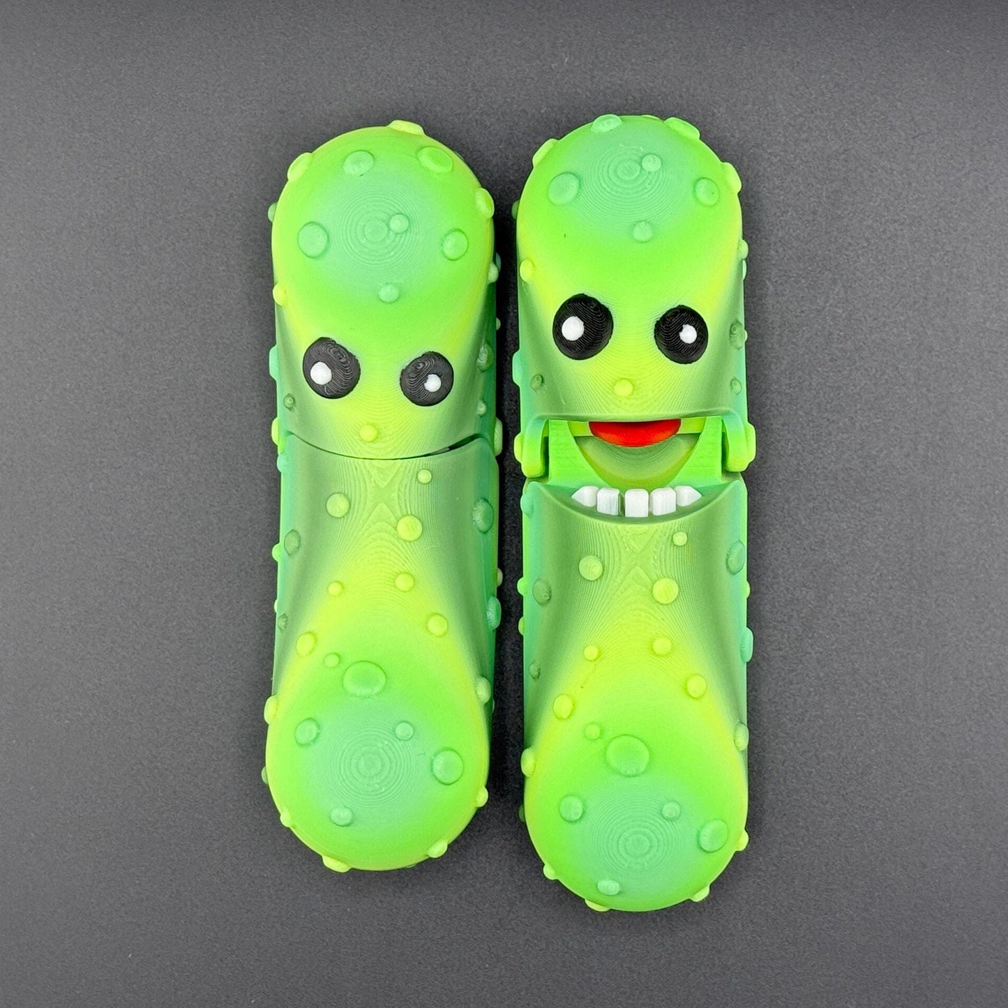 Large Tickles the Pickle 3D Printed Articulating Pickle Fidget, Single or 2 pack