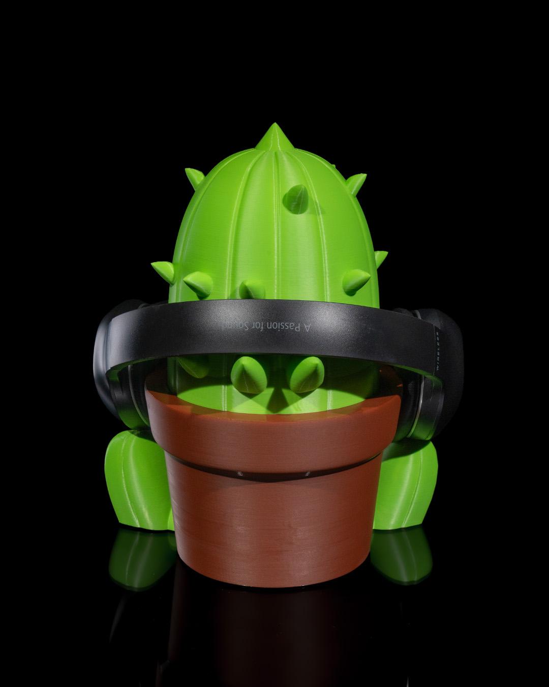 Kawaii Succulent Headphone Stand - Cute 3D Printed Holder, Kawaiictus Headphone Holder, 3D Printed Gamer Gift, Unique Tech Accessory