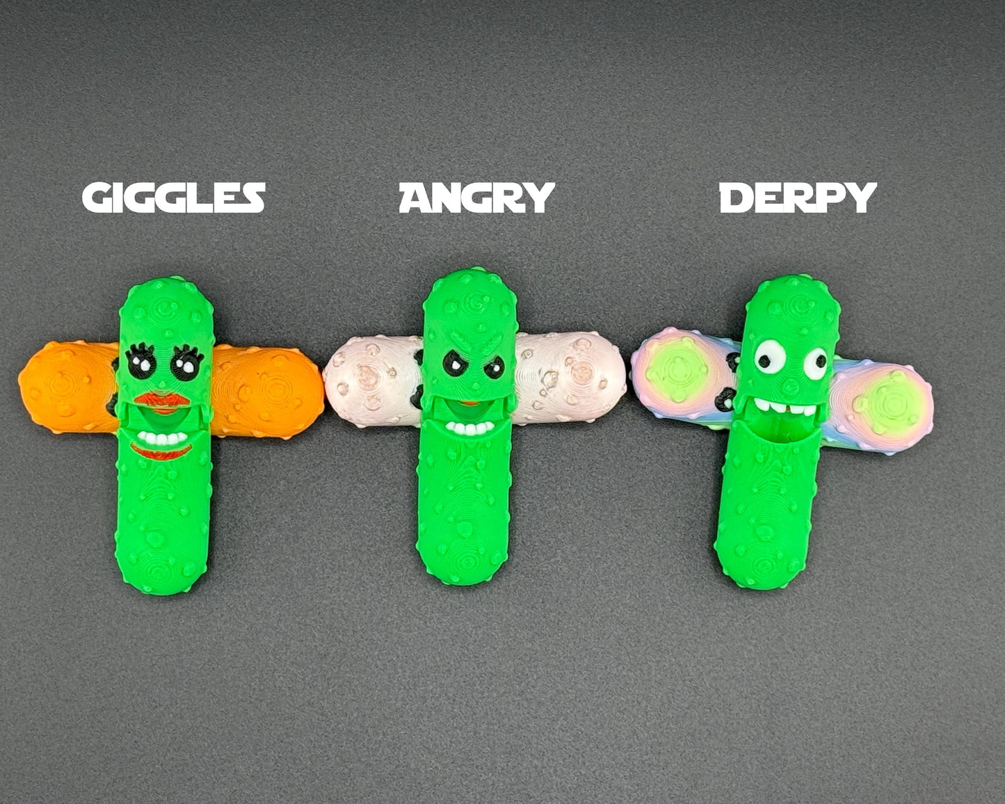 Pickle Expansion Mystery Pack, Tickles the Pickle 3D Printed Articulating Pickle Fidget Mystery Pack, Keychain Tag Accessory for Book Bag