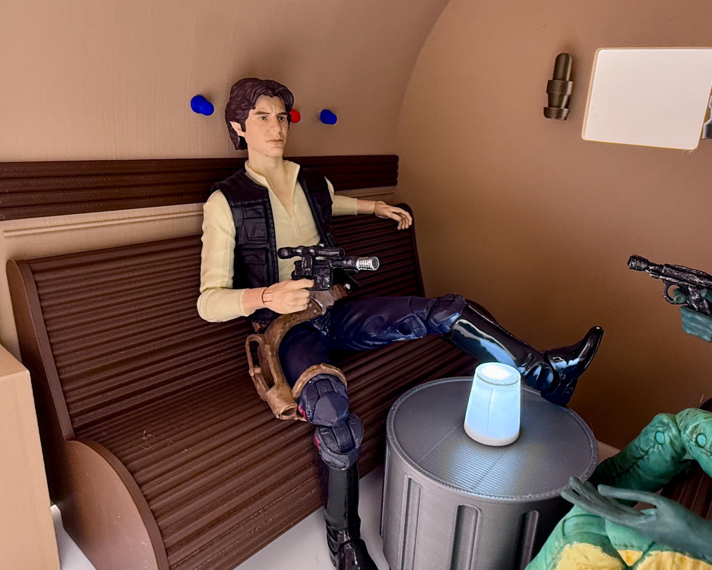 Mos Eisley Cantina Alcove With LED Lamp for Star Wars Black Series 1/12 Scale Figures 3D Printed Diorama Display Design by Landspeeder Luke