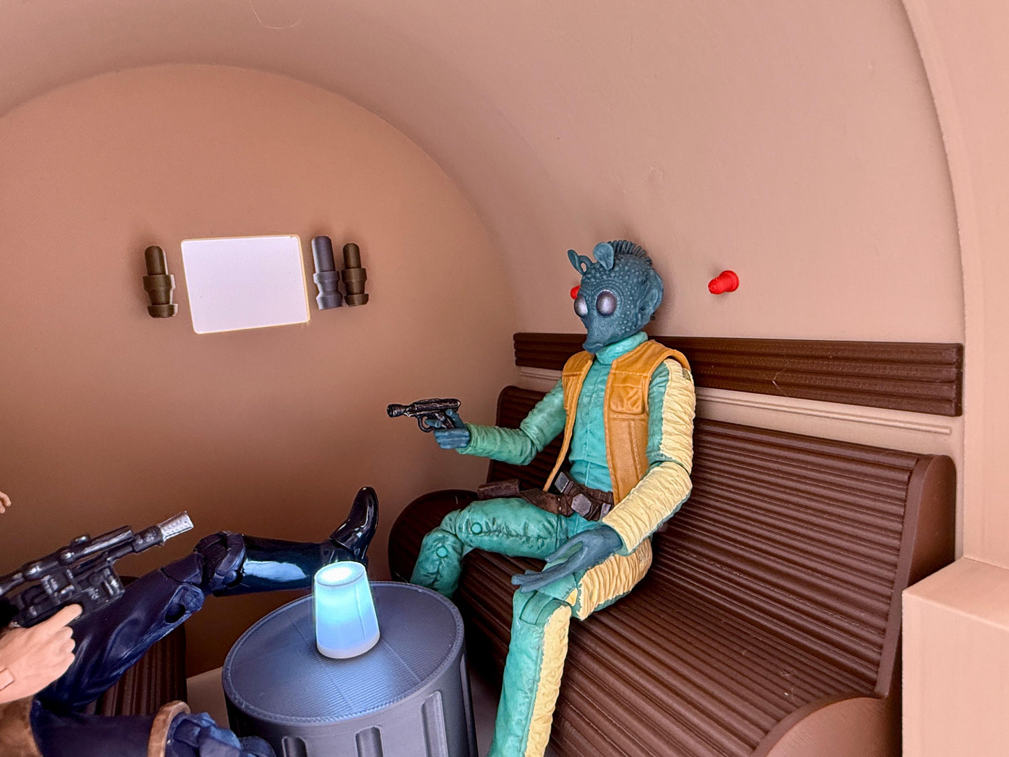 Mos Eisley Cantina Alcove With LED Lamp for Star Wars Black Series 1/12 Scale Figures 3D Printed Diorama Display Design by Landspeeder Luke