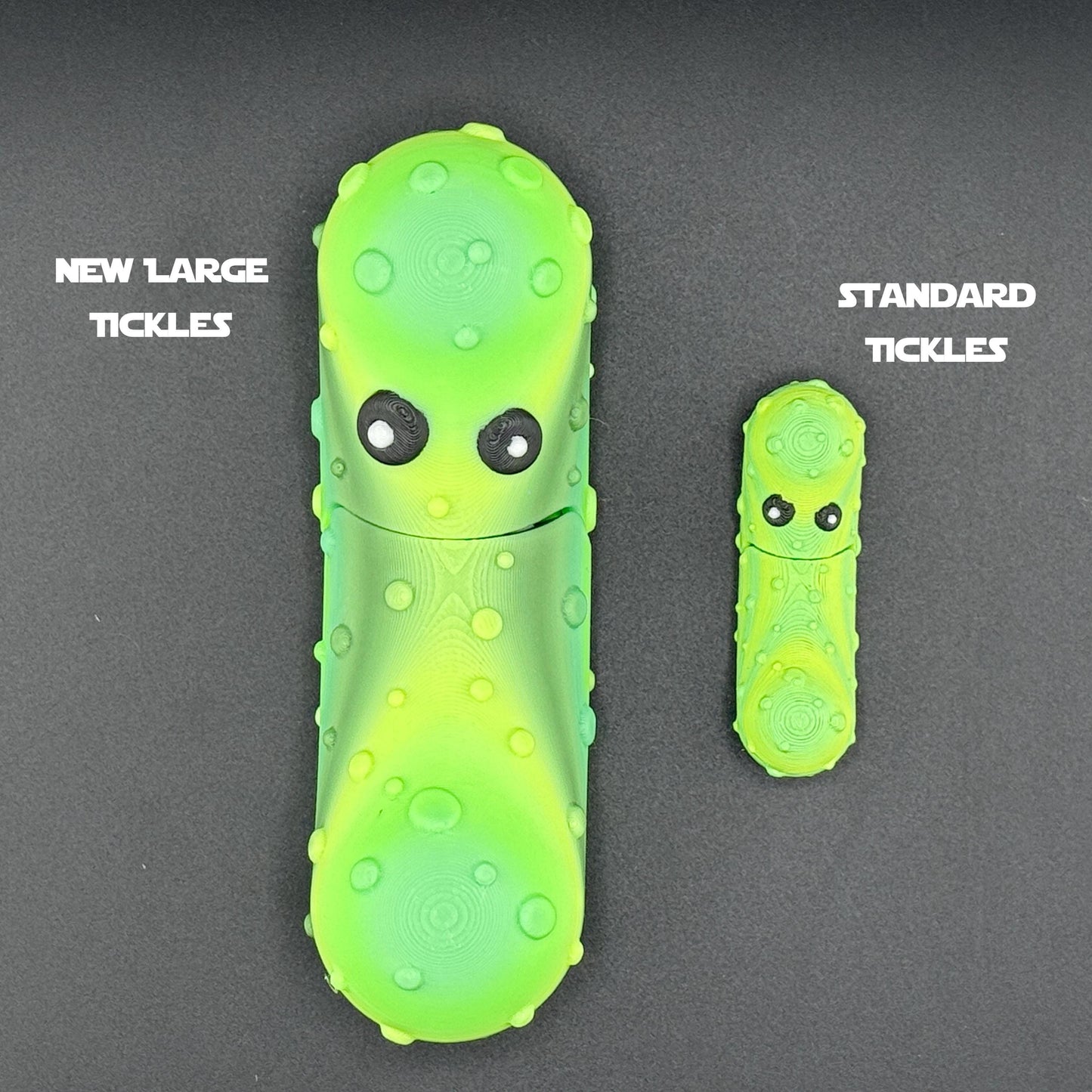 Large Tickles the Pickle 3D Printed Articulating Pickle Fidget, Single or 2 pack
