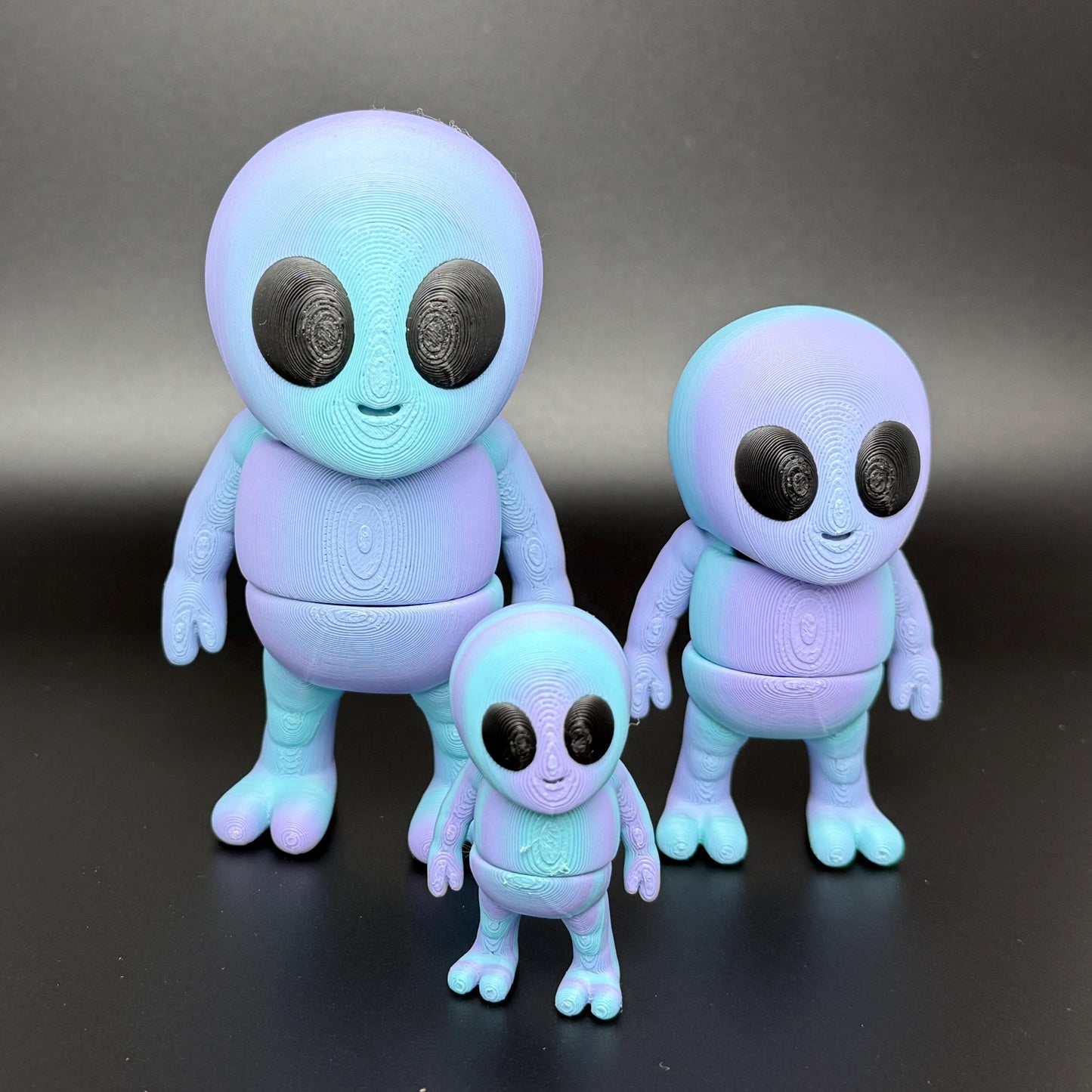 Alien Fidget Friend | Large 3D Printed Articulating Flexi Alien Keychain Figure | ZOU 3D Cute Alien | Baby Alien Gift | Stress Relief Toy