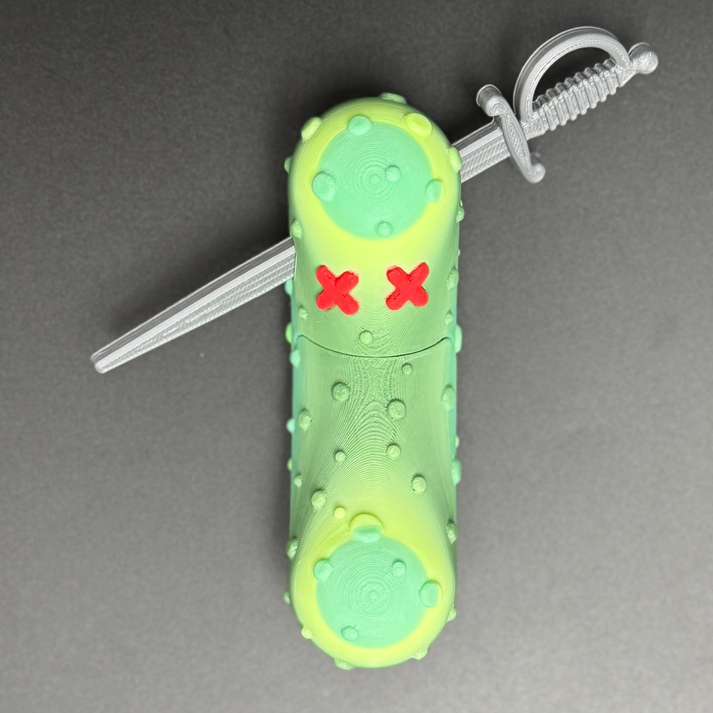 Large Cocktailed Pickle Tickles the Pickle 3D Printed Articulating Pickle Fidget, Single or 2 pack