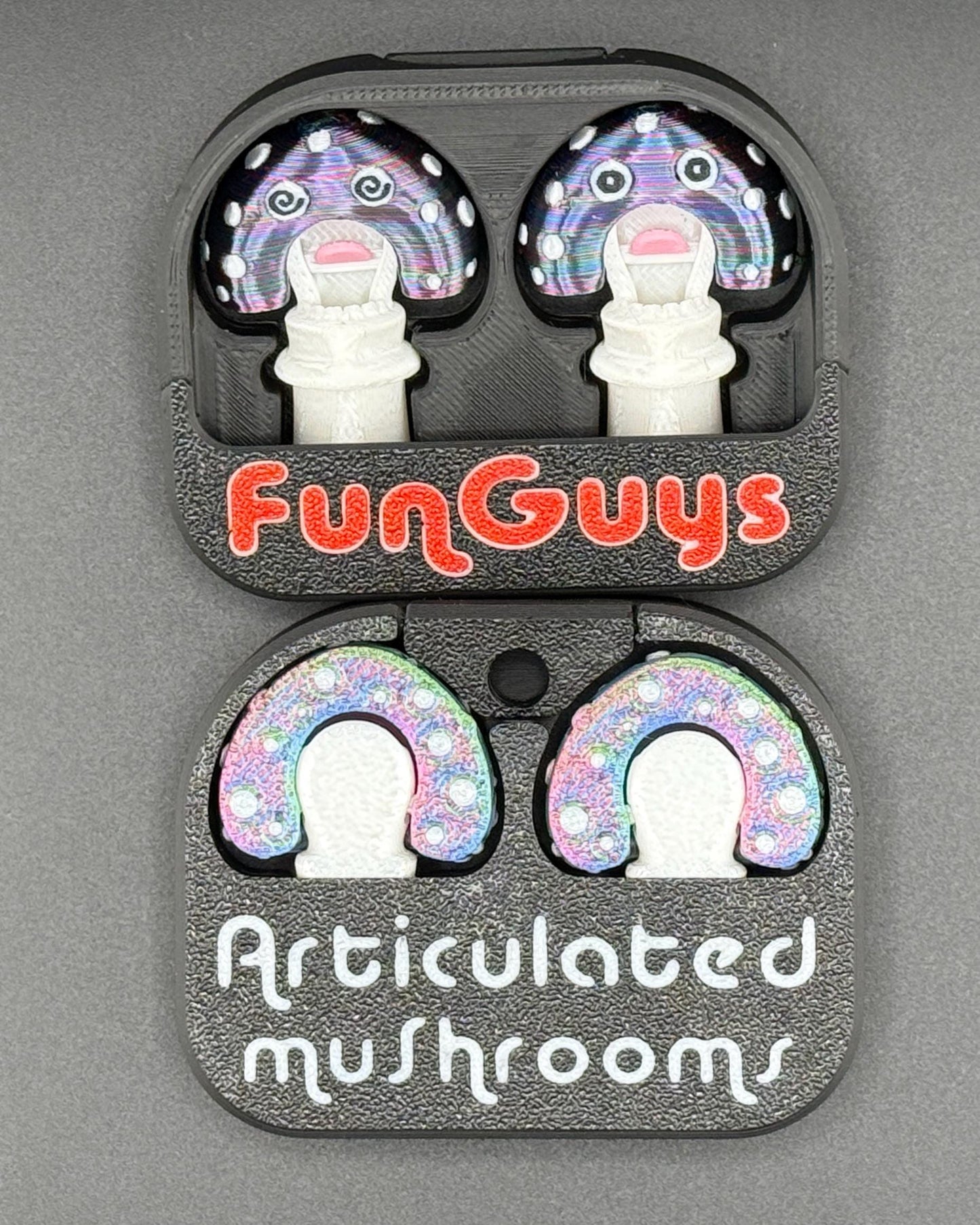 FunGuys Articulating Mushroom Fidget 3D Printed Articulated Fidget Toy, Unique 3D Printed Toy Gift Set