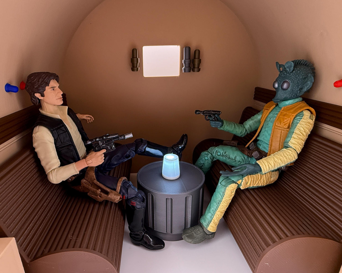 Mos Eisley Cantina Alcove With LED Lamp for Star Wars Black Series 1/12 Scale Figures 3D Printed Diorama Display Design by Landspeeder Luke