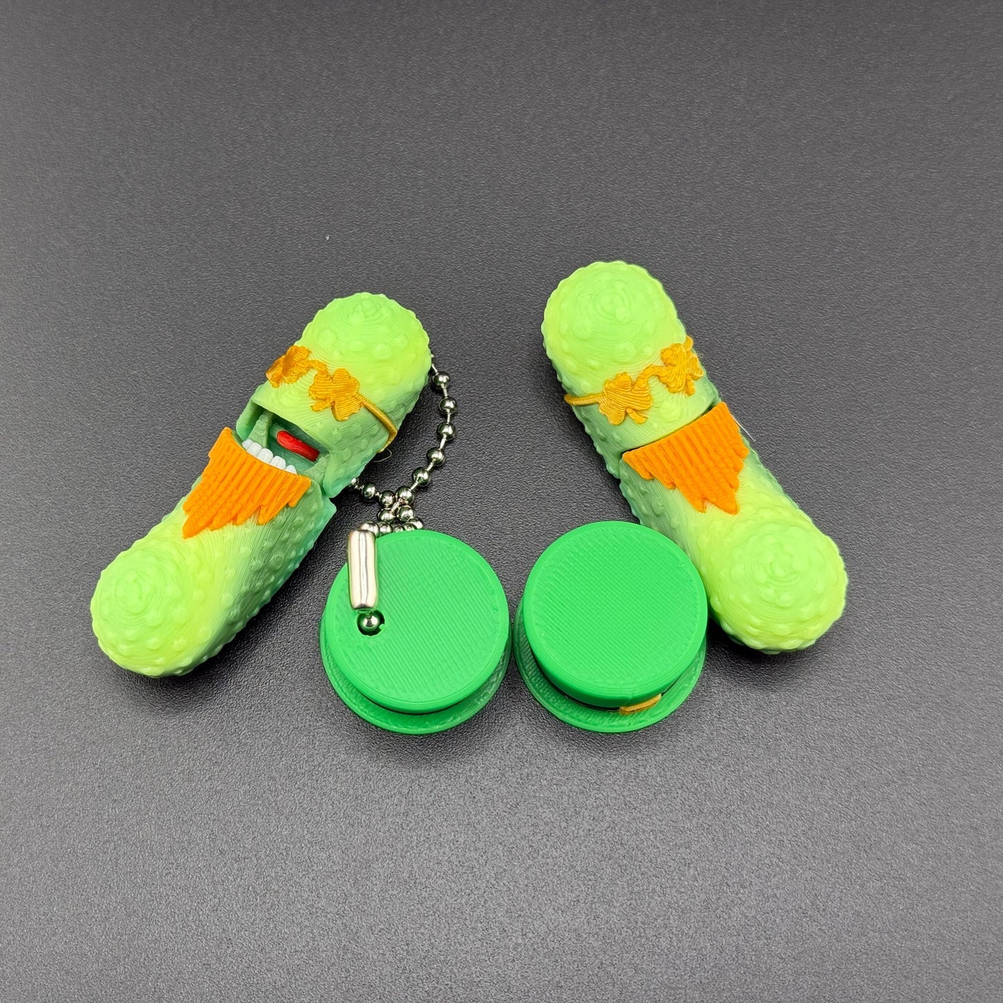 Irish Pickle w/ Pot of Gold Gift Set, Bearded Tickles the Pickle with Hat 3D Printed Articulating Fidget Toy, St. Patrick's Day Party Favor