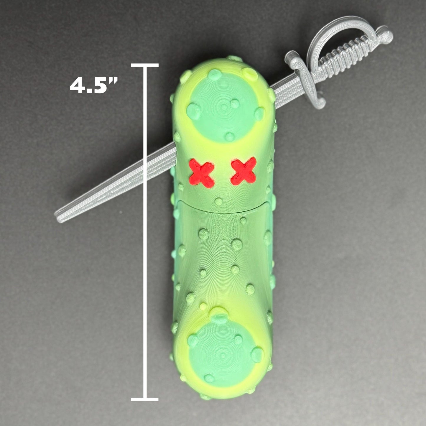 Large Cocktailed Pickle Tickles the Pickle 3D Printed Articulating Pickle Fidget, Single or 2 pack