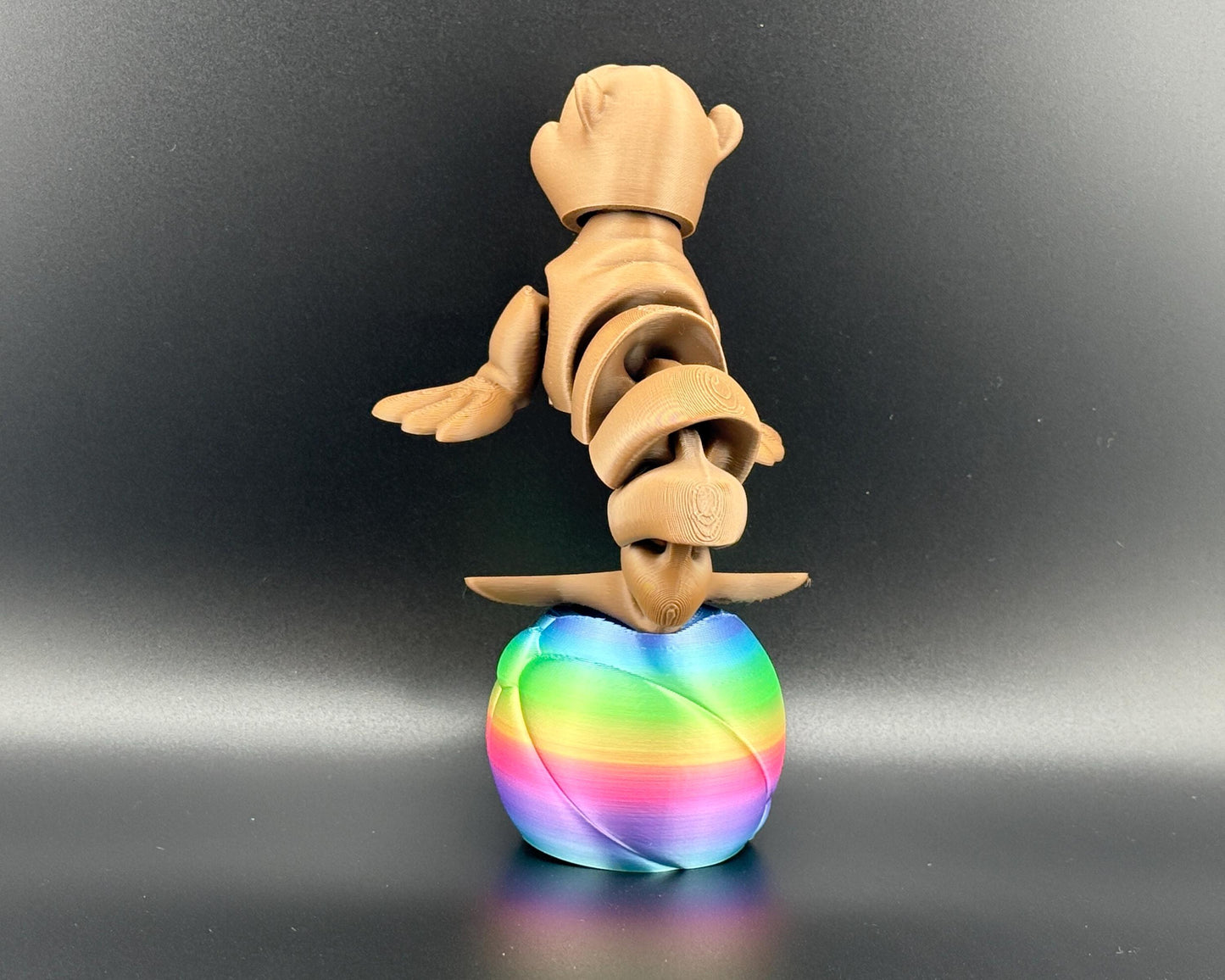Sea Lion Fidget Friend with Beach Ball | 3D Printed Articulating Flexi Seal Figure | Printverse Cute Sea Lion Gift | Stress Relief Toy
