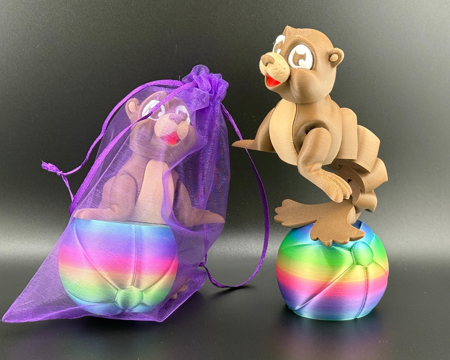 Sea Lion Fidget Friend with Beach Ball | 3D Printed Articulating Flexi Seal Figure | Printverse Cute Sea Lion Gift | Stress Relief Toy