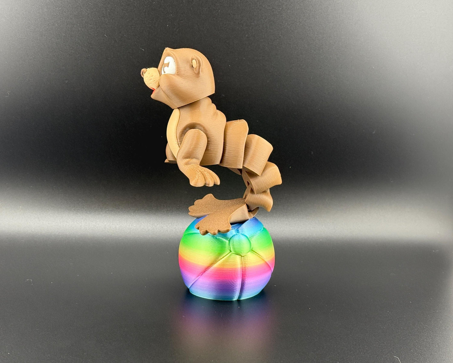 Sea Lion Fidget Friend with Beach Ball | 3D Printed Articulating Flexi Seal Figure | Printverse Cute Sea Lion Gift | Stress Relief Toy