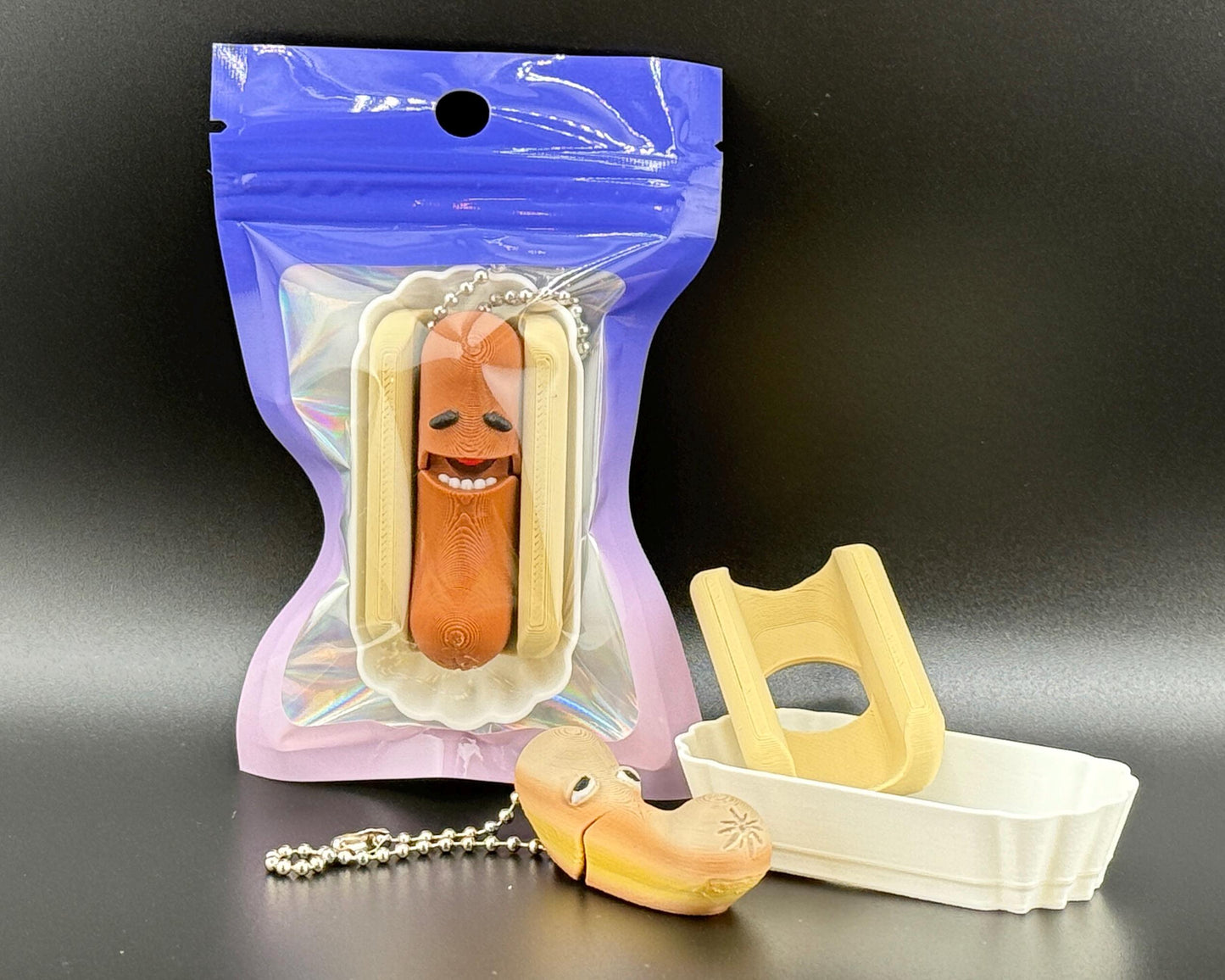 Lil Franky & The Mystery Meats Articulated Hot Dog | Magnetic Fidget | Keychain Version Available