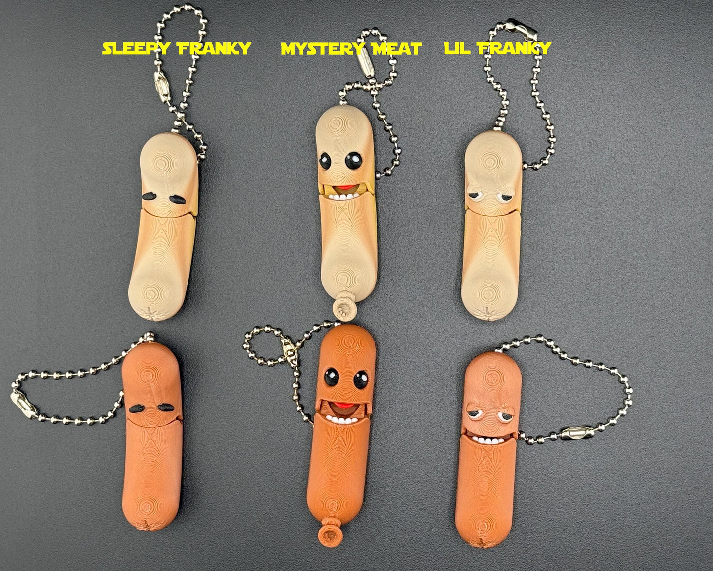 Lil Franky & The Mystery Meats Articulated Hot Dog | Magnetic Fidget | Keychain Version Available
