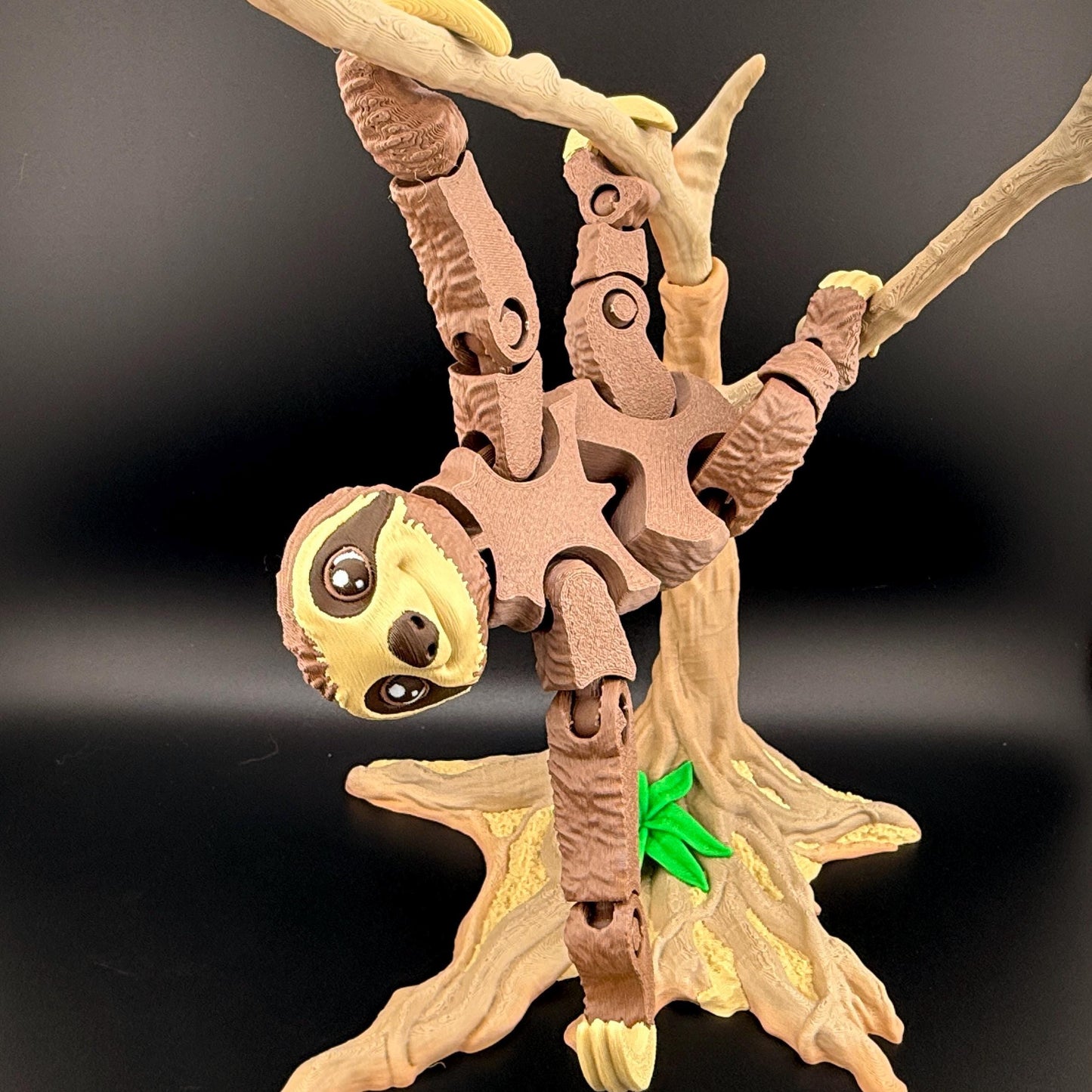 Sloth Flexi Fidget Friend | 3D Printed Articulating Sloth Set | 3 Toed Hanging Sloth | Large Sloth & Tree | Unique Gift | Stress Relief
