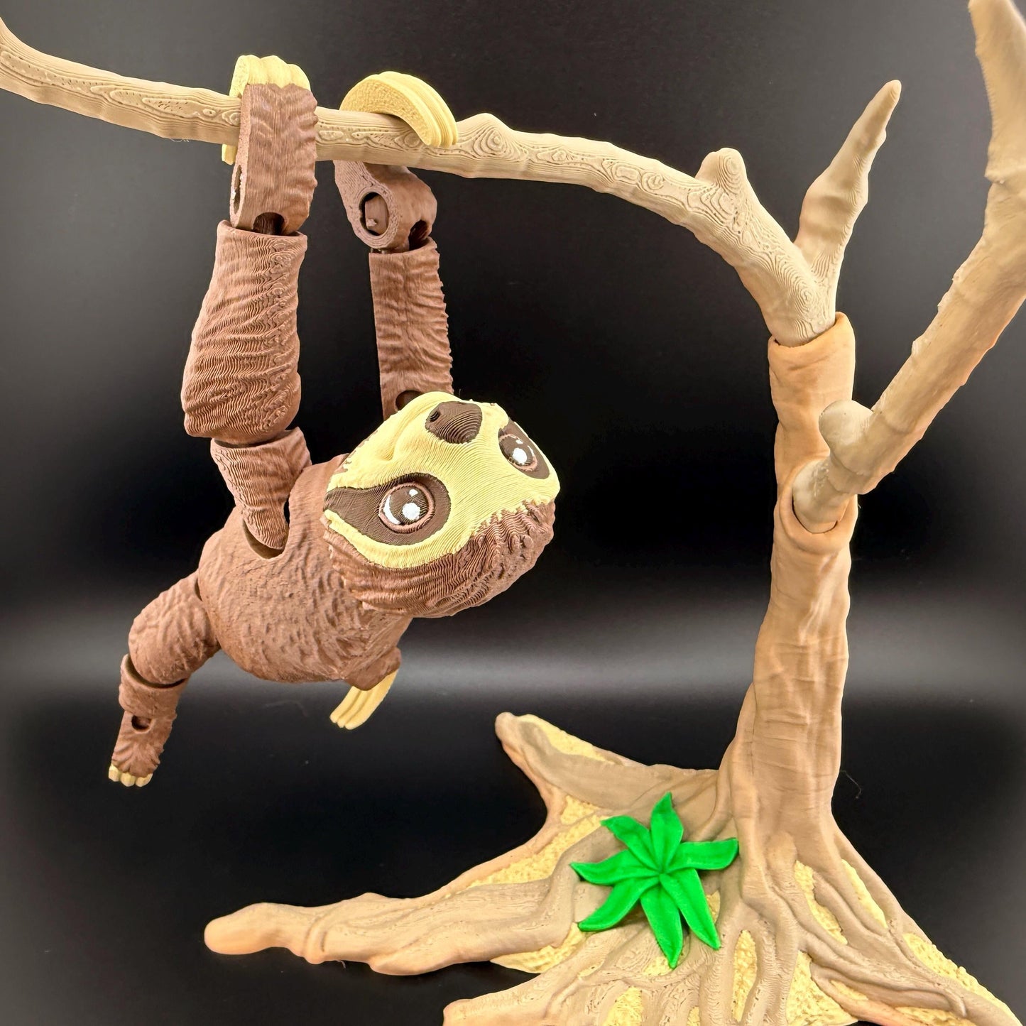 Sloth Flexi Fidget Friend | 3D Printed Articulating Sloth Set | 3 Toed Hanging Sloth | Large Sloth & Tree | Unique Gift | Stress Relief