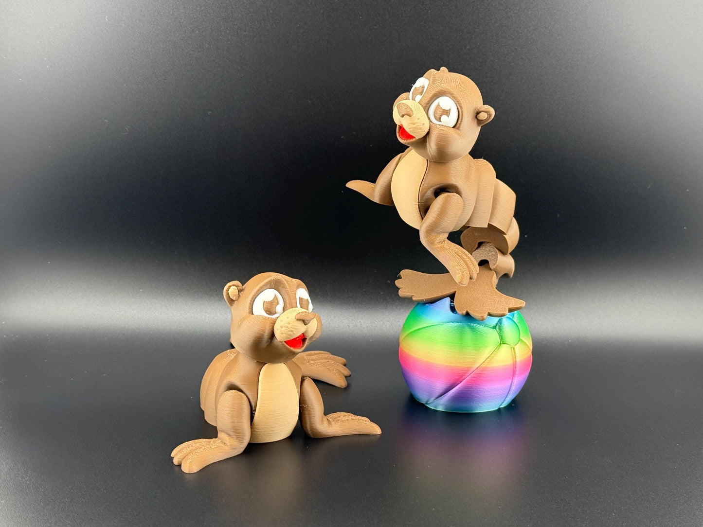 Sea Lion Fidget Friend with Beach Ball | 3D Printed Articulating Flexi Seal Figure | Printverse Cute Sea Lion Gift | Stress Relief Toy