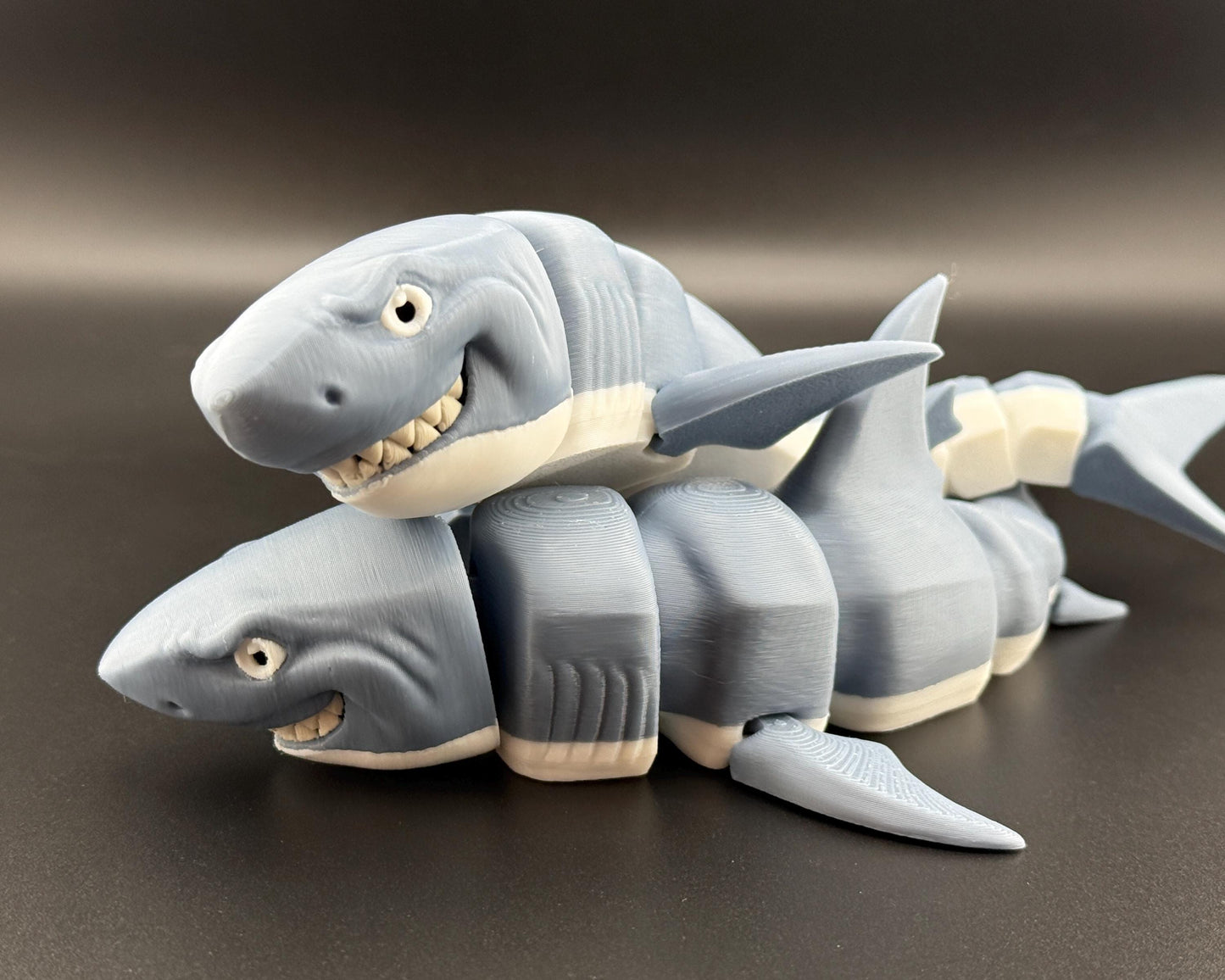 Great White Shark Fidget Friend, Flexi Articulated Sensory Toy, 3D Printed Animal Toy, Wiggle Gift for Teacher Counselor Toy