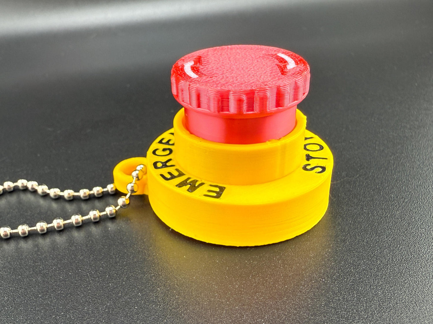 Emergency Stop Button Fidget Clicker Keychain, Loud Mechanical Switch, Stress Relief Gadget, Novelty Desk Toy, Fun Gift for Adults