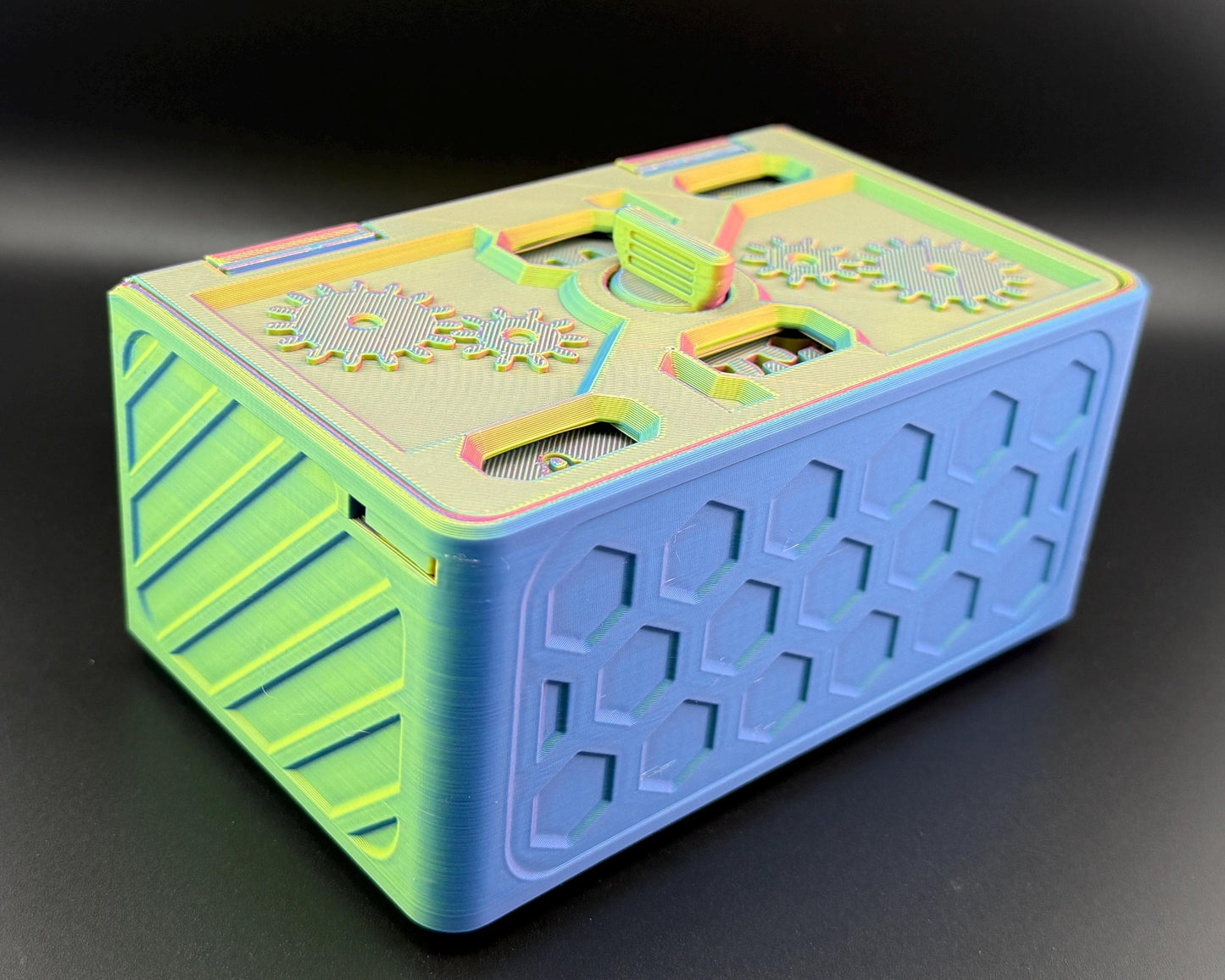3D Printed Gear Locking Stash Box Unique Gift Box Storage Geared Gift Box Rainbow Pride Options