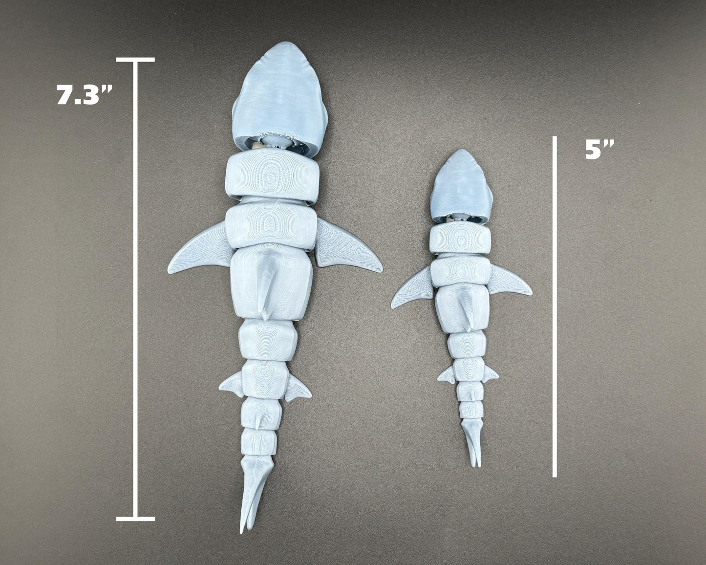 Great White Shark Fidget Friend, Flexi Articulated Sensory Toy, 3D Printed Animal Toy, Wiggle Gift for Teacher Counselor Toy