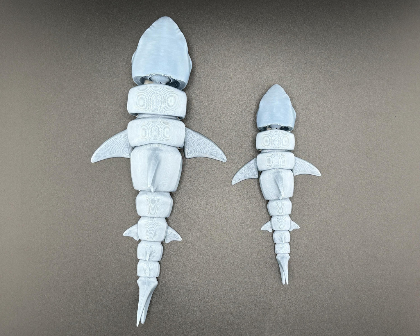 Great White Shark Fidget Friend, Flexi Articulated Sensory Toy, 3D Printed Animal Toy, Wiggle Gift for Teacher Counselor Toy
