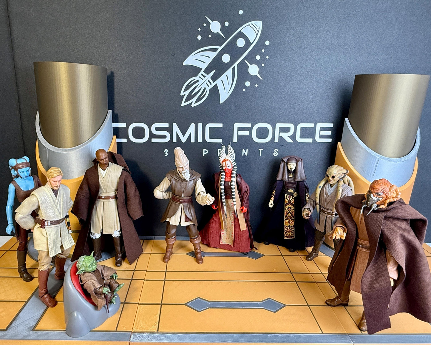 Jedi Temple Display for Star Wars The Black Series 6 Inch Scale Figures | Hallway or Stairs Option | 3D Printed Figure Display Riser