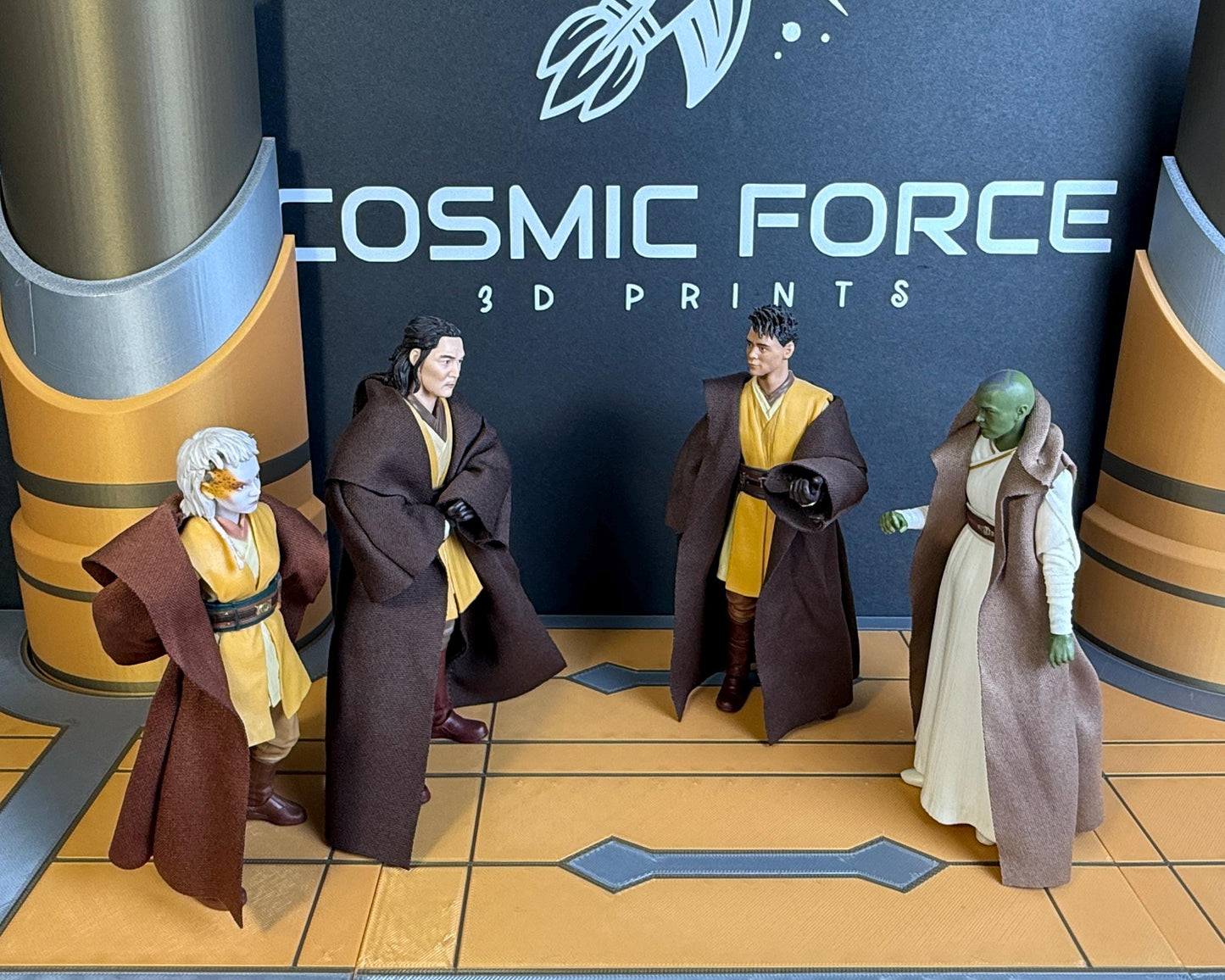 Jedi Temple Display for Star Wars The Black Series 6 Inch Scale Figures | Hallway or Stairs Option | 3D Printed Figure Display Riser