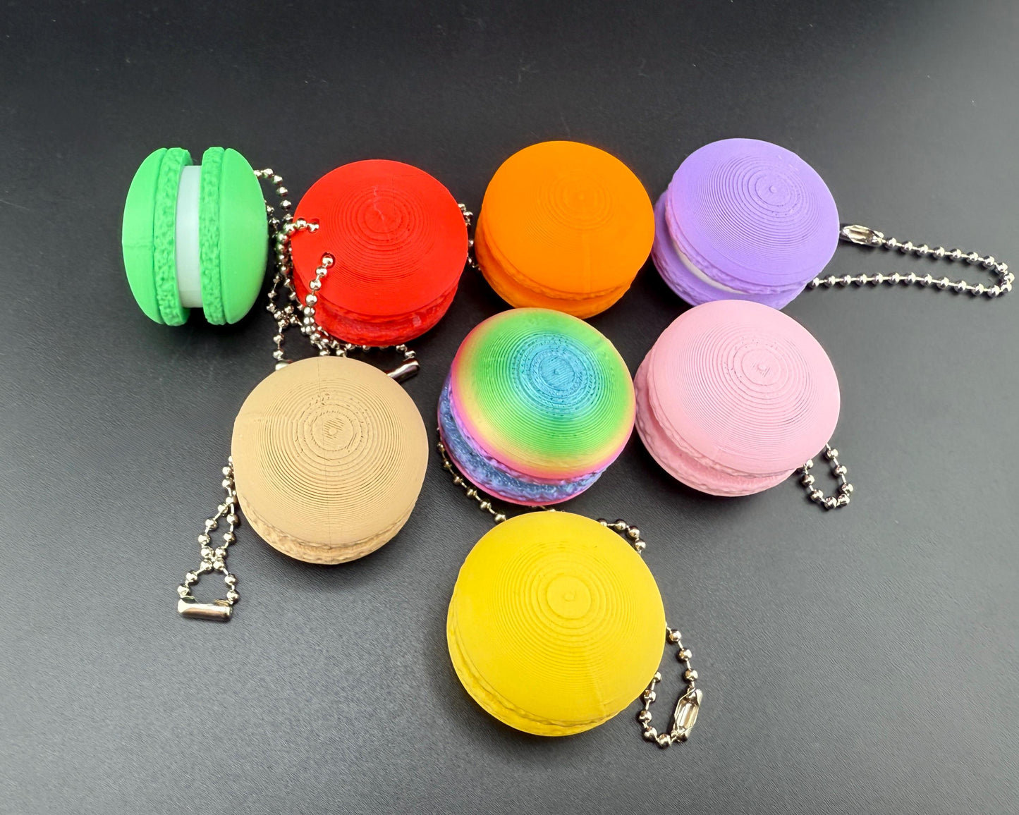 Macaron Clicker Fidget Keychain | 3D Printed Sensory Toy | Cute Stress Relief Gift for Desk, Bag, or Pocket | Clicky Keyring | Rainbow Pride