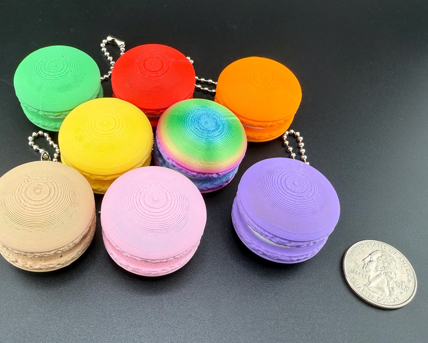 Macaron Clicker Fidget Keychain | 3D Printed Sensory Toy | Cute Stress Relief Gift for Desk, Bag, or Pocket | Clicky Keyring | Rainbow Pride