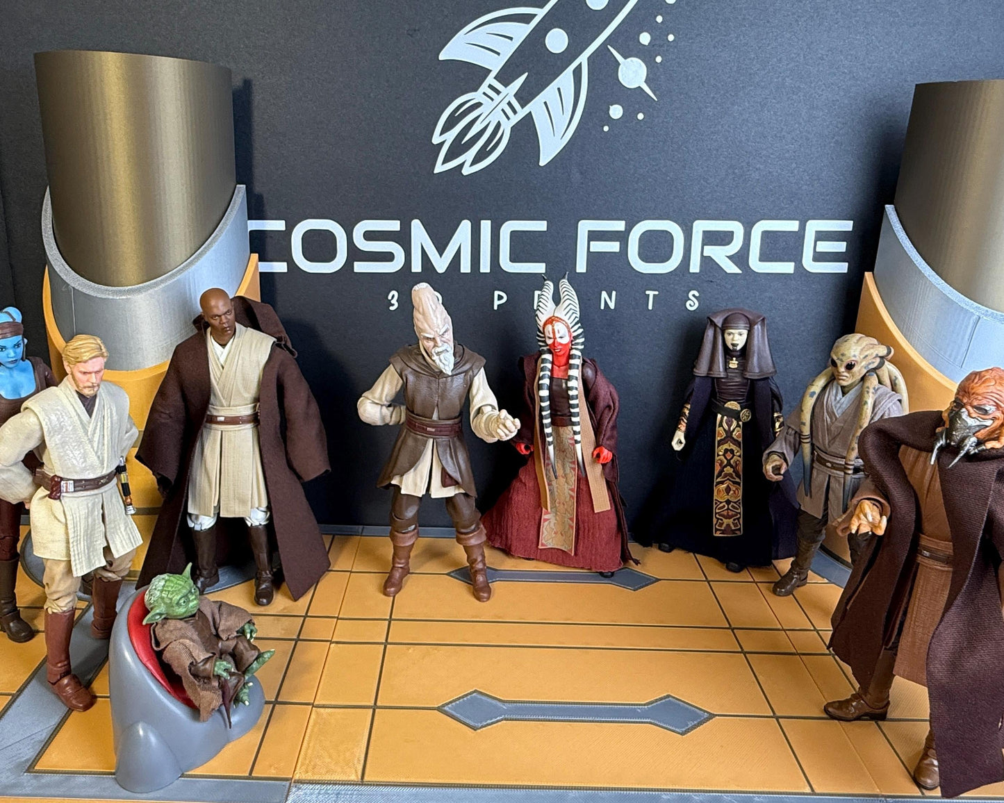 Jedi Temple Display for Star Wars The Black Series 6 Inch Scale Figures | Hallway or Stairs Option | 3D Printed Figure Display Riser
